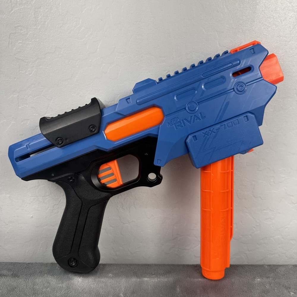 Nerf Rival‎ XX-700 Blue Ball Blaster Used Works Great With Ammo Magazine Tested